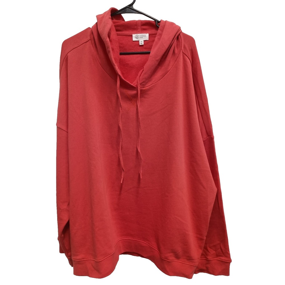 Candace Cameron Bure Womens BOHO‎ Hoodie Size 3X Red Eyelet Back Pullover Casual